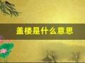 盖楼是什么意思