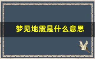 梦见地震是什么意思(好不好)