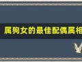 属狗女的最佳配偶属相(属狗女的最佳配偶属相男生)