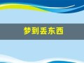 梦到丢东西(做梦丢了一只鞋子)