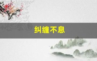 纠缠不息(纠缠不息小说)
