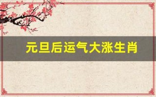 元旦后运气大涨生肖(元旦怎么过运气好)