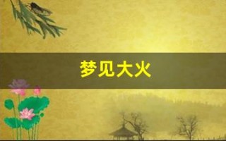梦见大火(梦见大火燃烧又扑灭了)