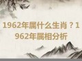 1962年属相(1962年属相五行)