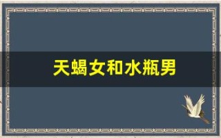 天蝎女和水瓶男(天蝎女和水瓶男合适吗)