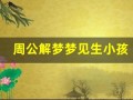 周公解梦梦见生小孩(周公解梦梦见生小孩好不好)