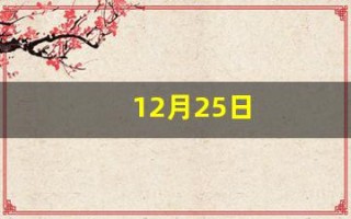 12月25日(12月25日是什么日子)
