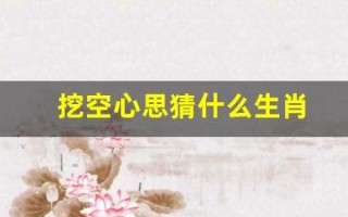 挖空心思猜什么生肖(挖空心思猜什么生肖数字)